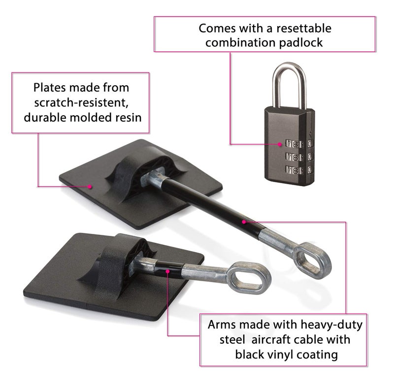 Guardianite Refrigerator Lock (Black with Black Combination Padlock) - Image 2